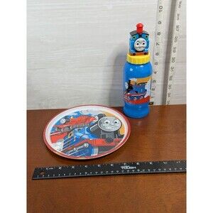 Thomas the Tank Engine Plate & Water Bottle Set Zak Designs 2007 James RARE